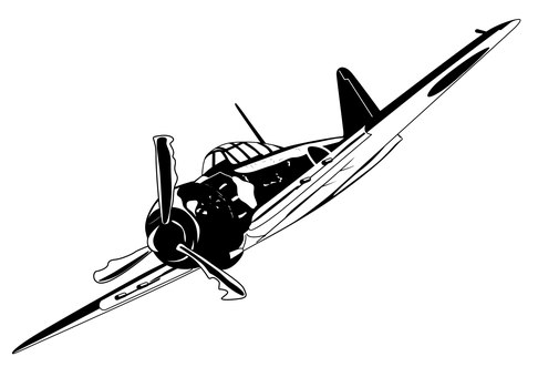 Illustration, lutador, lutador zero, zero fighter, 