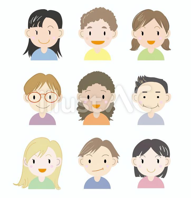 世界の子供セットB 子供,キッズ,チャイルドのイラスト素材