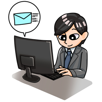 デスクワークする人 デスクワークする人 人,デスク,パソコン,仕事,ビジネス,オフィスのイラスト素材