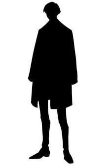 おかっぱの男 男,シルエット,立ち絵,trpg,人のイラスト素材
