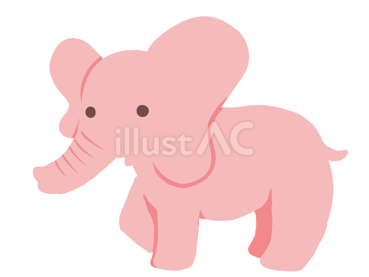 ピンクのゾウ ゾウ,象,ピンクのイラスト素材