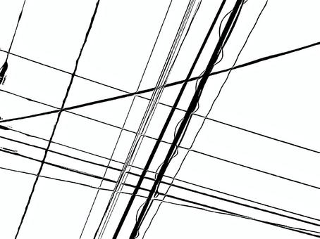 漫画風素材　電線 コミック,漫画,電線,リード線,モノクロのイラスト素材