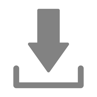 シンプルなダウンロードアイコン（グレー） ダウンロード,アイコン,素材,アプリ,ボタン,ナビゲーション,ファイル,システム,矢印,下向きのイラスト素材