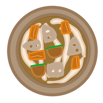 秋野菜うどん うどん,どんぶり,饂飩,和食,食事,食べ物,野菜,軽食,郷土料理,麺のイラスト素材