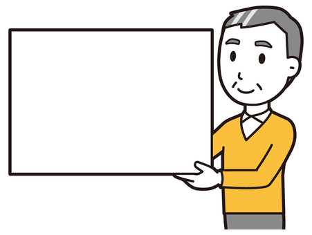 ニット中年男性(黄)-560-バスト  ニット中年男性(黄)-560-バスト ボード,おじさん,男性,中年,お父さん,パパ,シニア,ミドルエイジ,人物,かわいいのイラスト素材