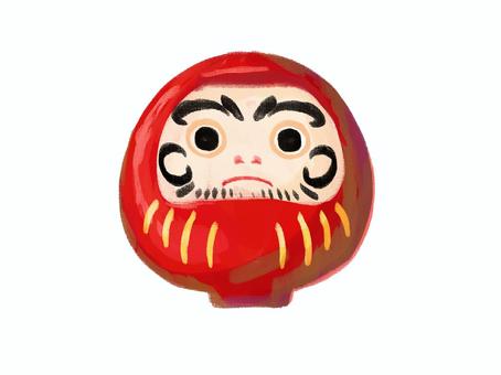 厚塗り風だるまのイラスト だるま,正月,小物,縁起,縁起物,厚塗り,手描きのイラスト素材