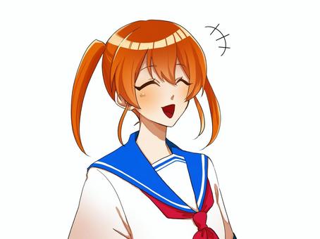 女の子_笑顔 女の子_笑顔 人物,女の子,セーラー服のイラスト素材