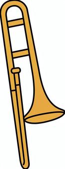 トロンボーンです。 トロンボーン,シンプル,金管楽器,管楽器,ブラスバンド,ジャズ,オーケストラ,スライド,テナー,バスのイラスト素材