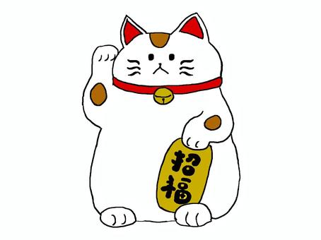 招き猫 招き猫,縁起物,置物,小判,招福,首輪,鈴のイラスト素材