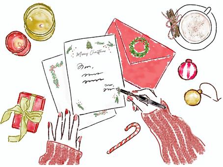 クリスマスカード 書く 手 キャンドル クリスマスカード 書く 手 キャンドル クリスマス,カード,書く,キャンドル,コーヒー,ペン,万年筆,水彩,ニット,挿絵のイラスト素材