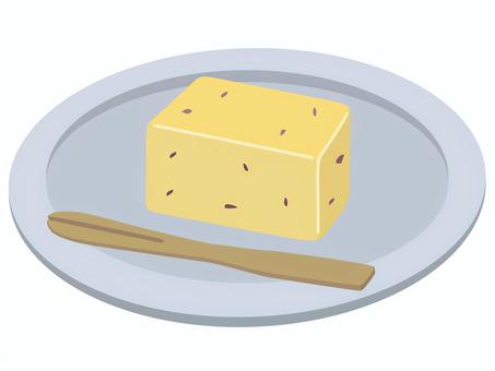 グレーの皿に載った芋ようかん　白背景 芋ようかん,ようかん,和菓子,さつまいも,秋の味覚,秋,芋,旬,お菓子,スイーツのイラスト素材