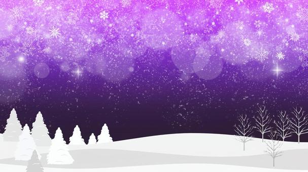 フルHD背景 雪景色（紫） 背景,雪,冬,キラキラ,結晶,雪景色,樹氷,グラデーション,紫,フルhdのイラスト素材