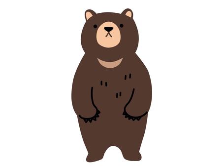 立っている熊の正面イラスト 熊,立つ,動物,山,クマ,ツキノワグマ,正面,かわいいのイラスト素材