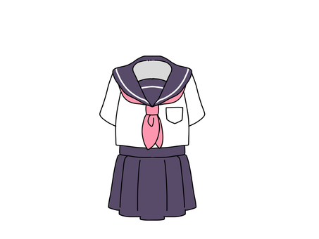 セーラー服 学生,制服,セーラー服,スカート,学校のイラスト素材