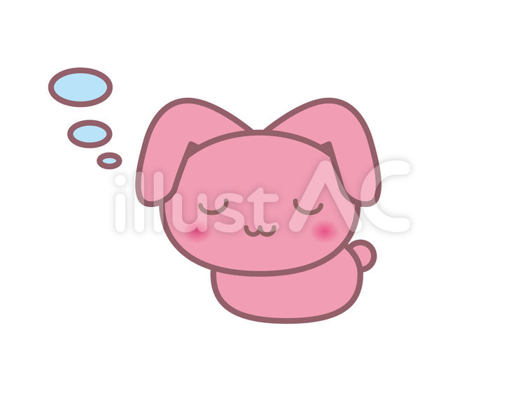 うさぎA　すやすや うさぎ,ピンク,かわいいのイラスト素材