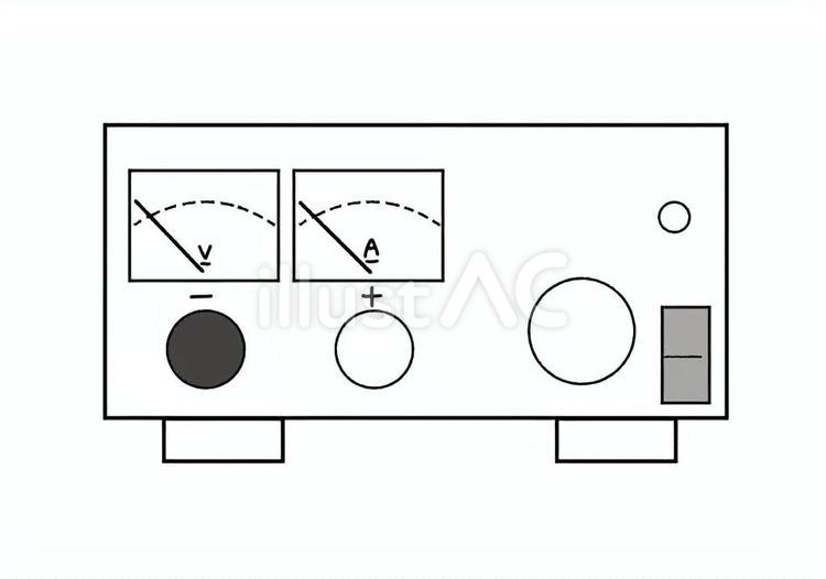 電源装置（白黒） 電源装置,電源,理科のイラスト素材