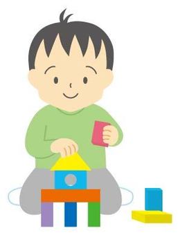 孩子們玩耍5, 孩子, 积木, 玩具, JPG, PNG 和 AI