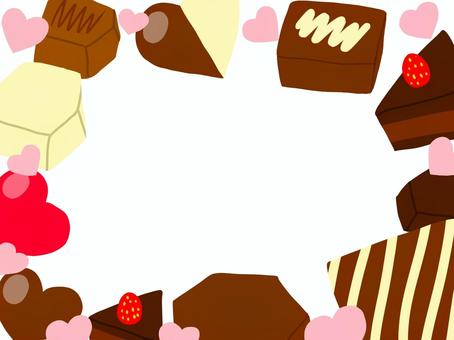 バレンタインデーフレーム バレンタインデーフレーム バレンタインデー,2月,フレーム,チョコレート,甘い,お菓子,食べ物,行事,イベント,冬のイラスト素材
