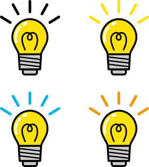 電球輝きライト 電球,電気,豆電球,ライト,光,輝き,ひらめき,アイデア,マーク,ピクトグラムのイラスト素材