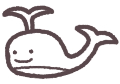 クジラ クジラ クジラ,線画,手書き,生き物,顔,表情のイラスト素材