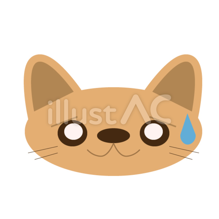 ねこ（汗） 子猫,猫,キャットのイラスト素材