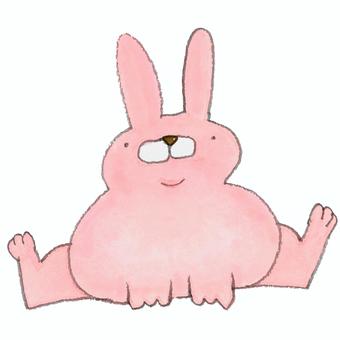 水彩で描いたウサギ