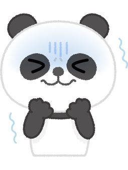 パンダ震える パンダ,震える,寒い,悪寒,怖い,恐怖,熊,白黒,動物のイラスト素材