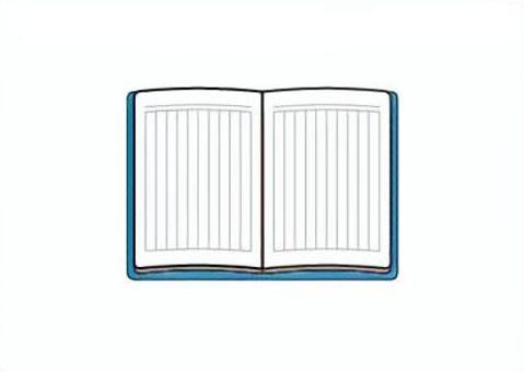 漢字練習帳 ノート,本,メモ,メモ帳,国語,note,手帳,日記,日誌,線画のイラスト素材