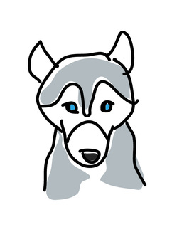 Dog 73, a pet, hand drawn, gray, JPG, PNG and EPS