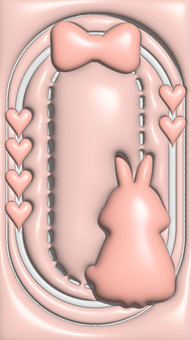 待ち受け ウサギ ピンク 待ち受け,立体的,ぷっくり,うさぎ,ピンク,かわいいのイラスト素材