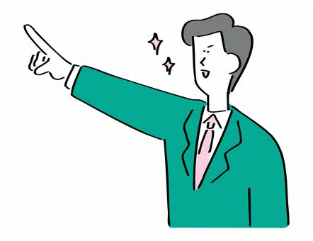 志を抱くビジネス男性 志,ナンバーワン,未来,希望,指差し,目指す,夢,やる気,向上心,向上のイラスト素材