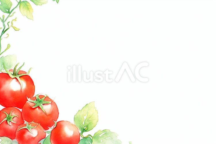 トマトのフレーム トマト,野菜,葉のイラスト素材
