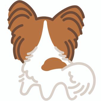 パピヨン（うしろ）2 パピヨン,犬,動物,立つ,うしろ,しっぽ,おしり,シンプル,かわいい,キュートのイラスト素材