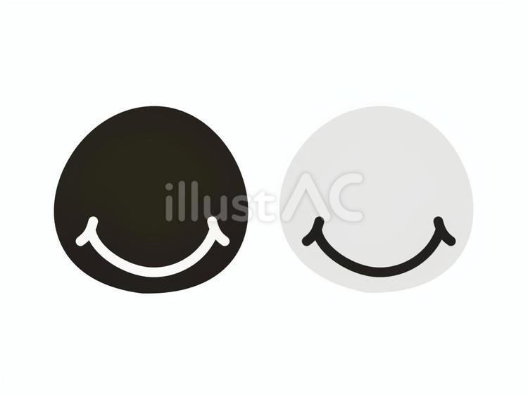 ニコちゃんマーク　黒グレー ニコちゃんマーク,スマイルマーク,顔文字のイラスト素材