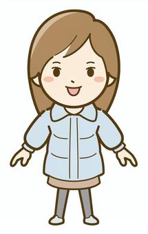 冬着の女の子02_25 子供,子ども,こども,人物,人,小学生,女の子,女子,かわいい,イラストのイラスト素材