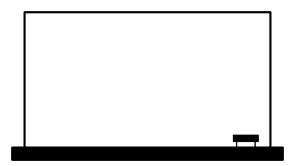 黒板_白黒 黒板,学校,フレーム,黒板消し,教室,授業,勉強,教育,四角,長方形のイラスト素材