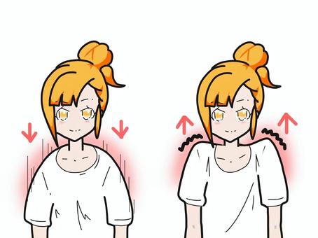 肩こりの体操をする女性 肩こり,体操,女性,肩甲骨,ストレッチのイラスト素材