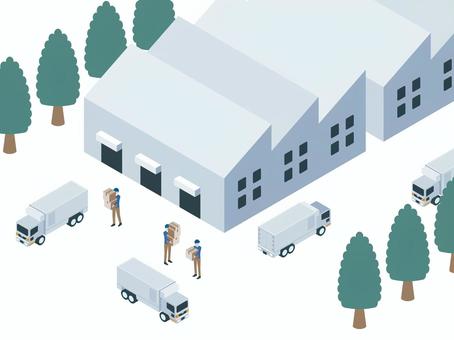 アイソメトリック_運送業 アイソメトリック_運送業 アイソメトリック,立体,アイソメ,斜め上,倉庫,出荷,入荷,工場,集荷,産業のイラスト素材