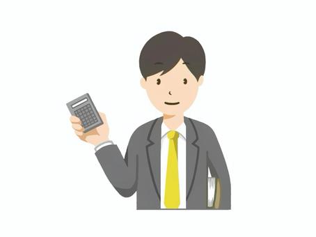 お金(マネー)のプロフェッショナル会計士 税理士,スーツ,電卓,笑顔,ビジネス,職業,会計,お金,納税,相談のイラスト素材