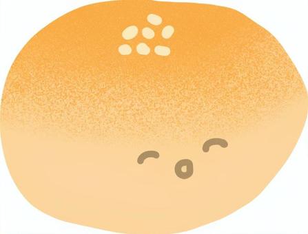 ゆるかわ系パンイラスト-こしあんぱん パン,あんぱん,こしあん,朝ごはん,パン屋,カフェ,ベーカリー,おいしい,ゆるかわ,ほっこりのイラスト素材