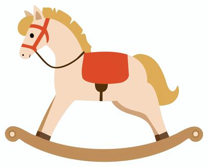 木馬01 木馬,馬,うま,午年,午,年賀状素材,正月,お正月,おしゃれ,かわいいのイラスト素材