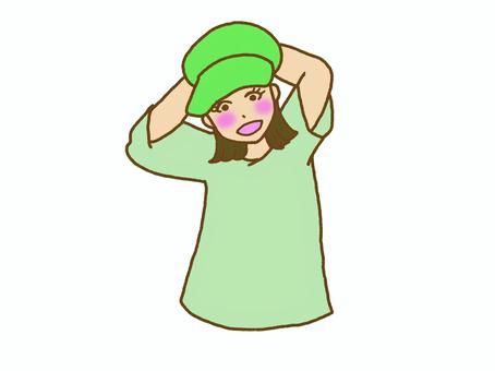 插图, 女孩, 一个人, 帽子, 