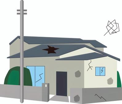 空き家　　 古い,劣化,ヒビ,住宅,一軒家,実家,空き家,門,屋根のイラスト素材