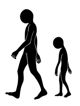 横に歩くホラーな人影② 人物,人影,ホラー,個別,歩く,横向き,全身,黒色,一色,心霊のイラスト素材