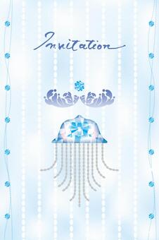 Illustration, jellyfish, postcard, gem, JPG, PNG and AI