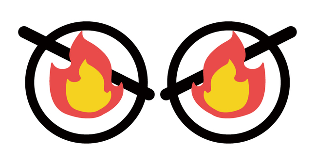 ポップなキャラクターの目　やる気 目,表情,感情,やる気,キャラクター,火,炎,アニメ,漫画,シンプルのイラスト素材