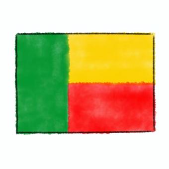 ゆるかわ国旗　ベナン ベナン,ベナン共和国,西アフリカ,国旗,フラッグ,掲揚,象徴,掲げる,国,国家のイラスト素材