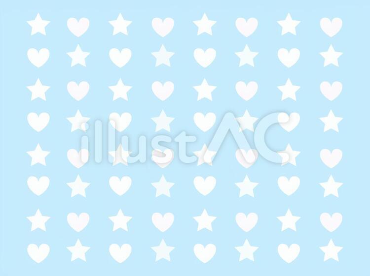 ハート＆星柄（水色） かわいい,ファンシー,水色のイラスト素材