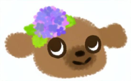 季節のワンコ　あじさい