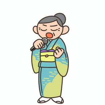 歌う高齢者 高齢者,シニア,歌う,音楽,マイク,趣味,カラオケのイラスト素材
